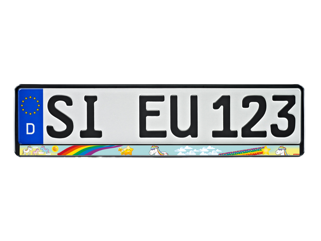 Kennzeichenhalter Einhorn 520x110 mm