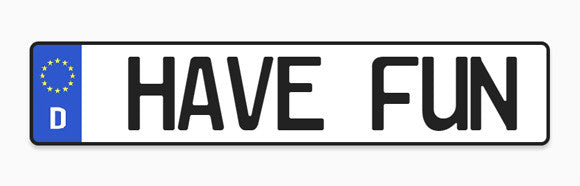 Funkennzeichen mit Wunschtext