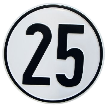 Alu Geschwindigkeitsschild 25 km/h