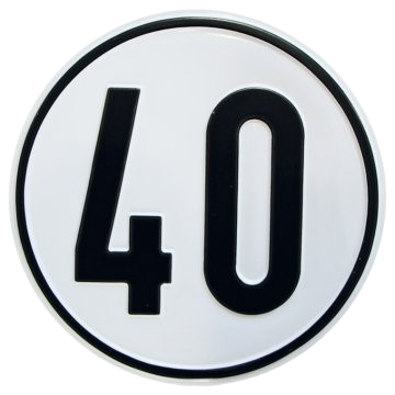 Alu Geschwindigkeitsschild 40 km/h