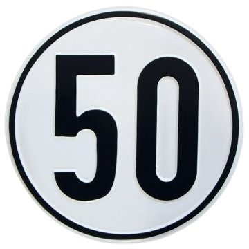 Geschwindigkeitsschild nach § 58 StVZO, 80 km/h, Folie, 200 mm
