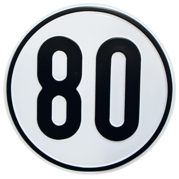 Alu Geschwindigkeitsschild 80 km/h