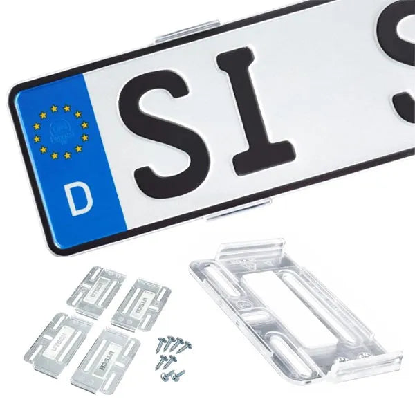 Kennzeichenhalter SimpleFix Transparent - für 2 Kennzeichen - inkl. Schrauben